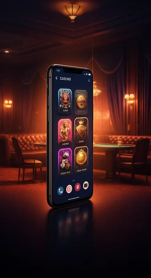 Interface mobile d'Hermes Casino affichant une sélection variée de machines à sous et jeux de table populaires.